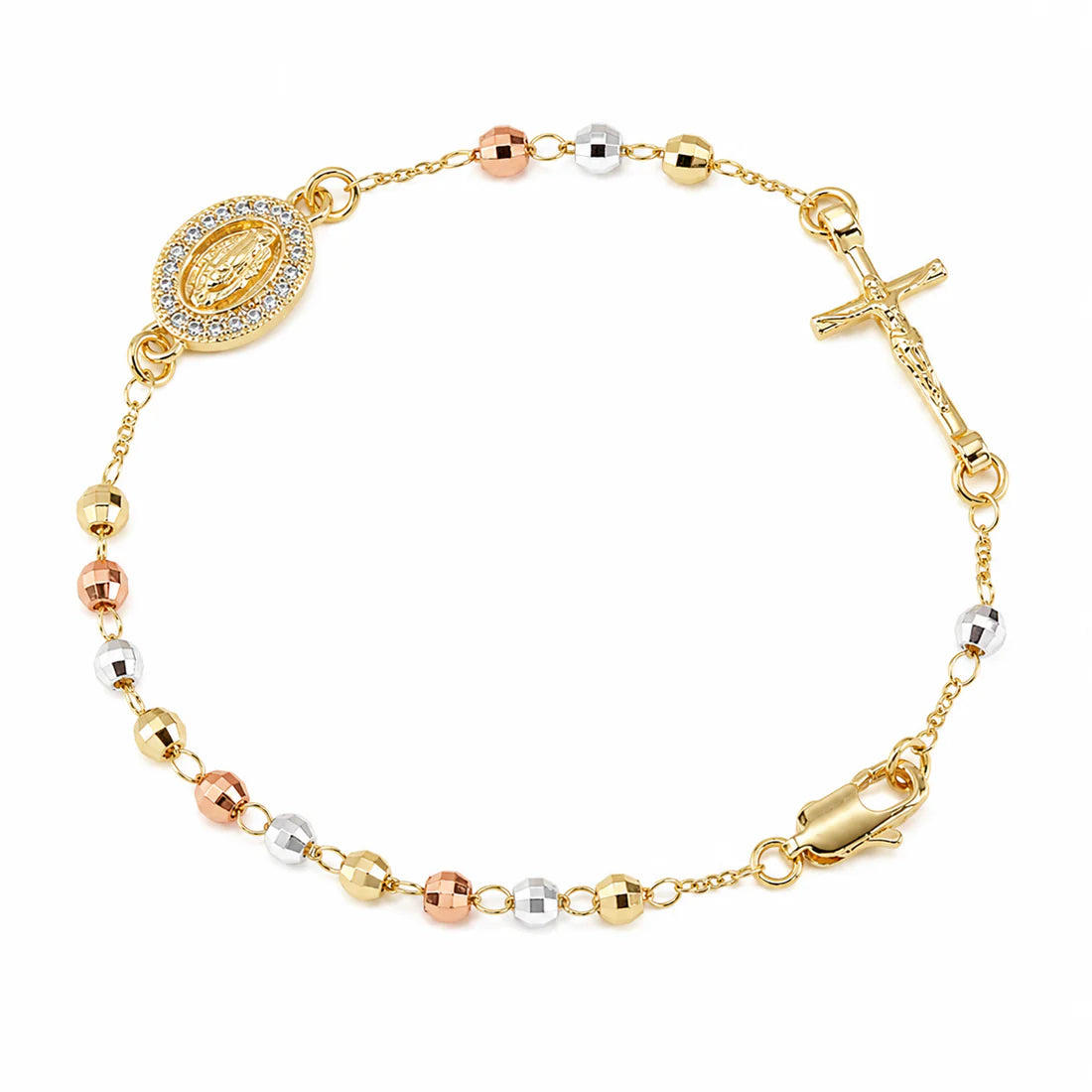 Pulsera Rosario • Acabado Tricolor Premium