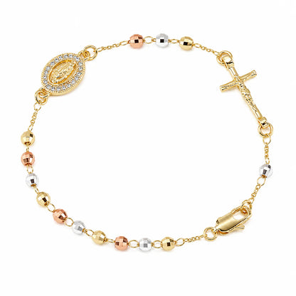 Pulsera Rosario • Acabado Tricolor Premium